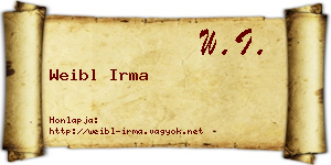 Weibl Irma névjegykártya